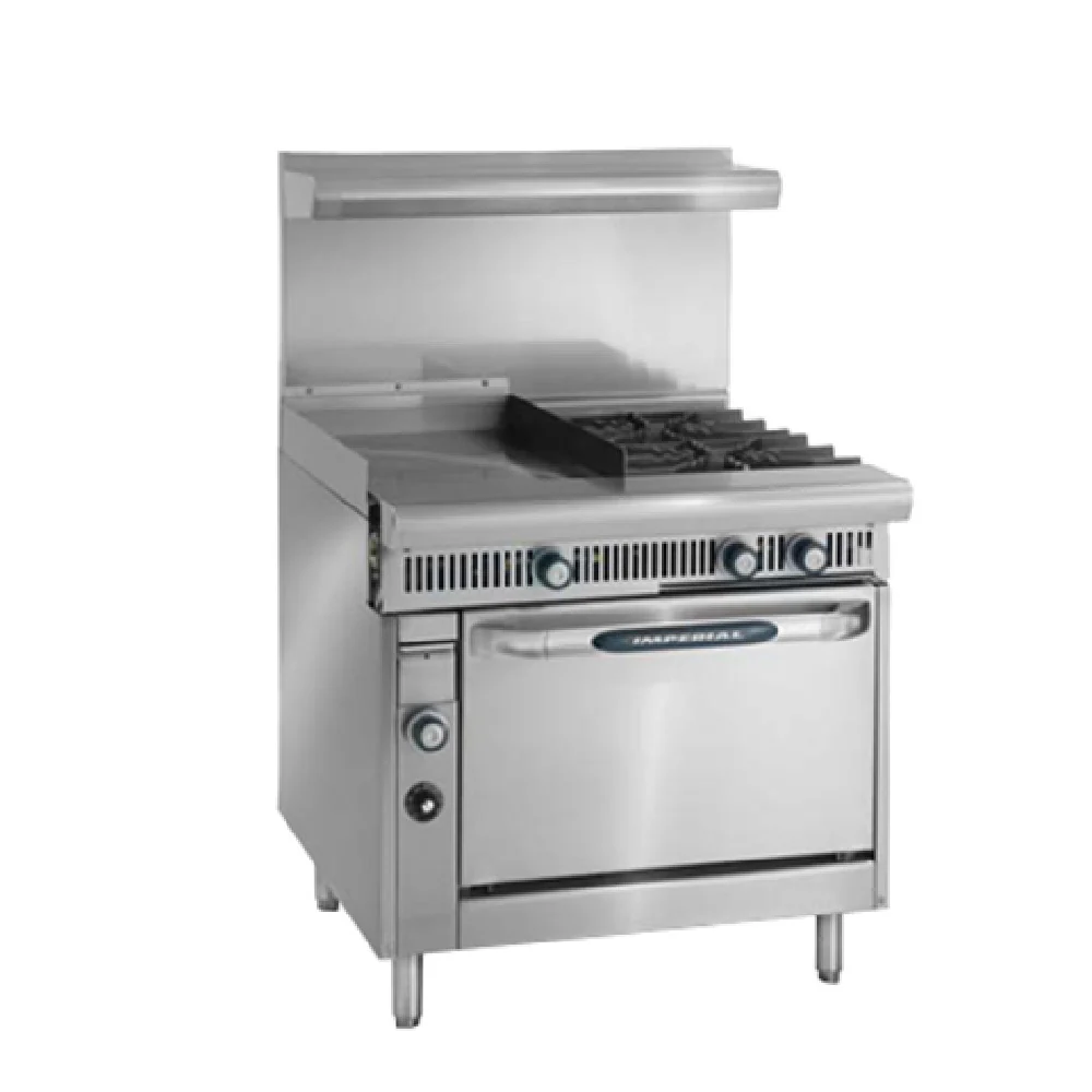 Imperial IHR-GT24-2-XB_NAT 36 Inch Gas Range with (2) Burners and 24 Inch Griddle Imperial IHR-GT24-2-XB_NAT 36 Inch Gas Range with (2) Burners and 24 Inch Griddle