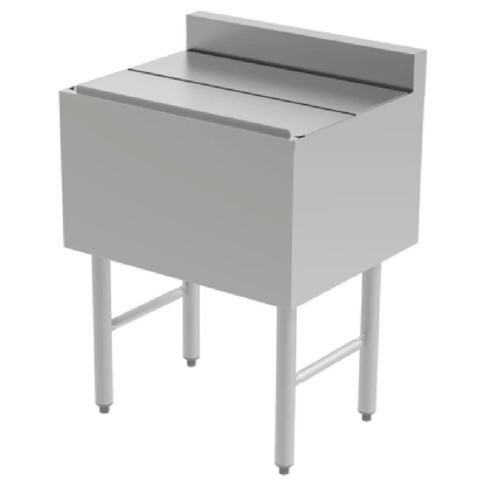 GSW USA BS-IB1924 24 Inch Insulated Underbar Ice Bin Stainless Steel with Drain
