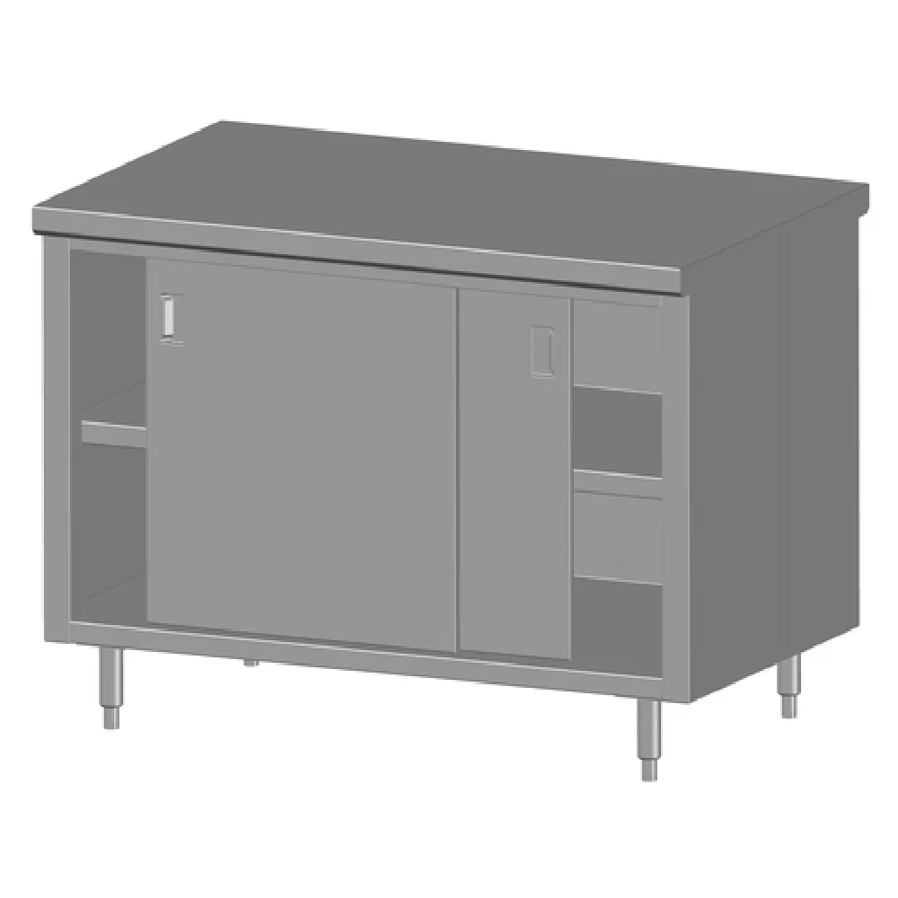 SPG International 4CBT-24D Universal Stainless Work Table Cabinet Base With Sliding Doors 48
