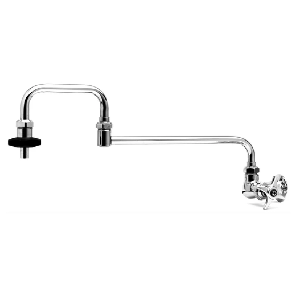 T&S Brass B-0594 24 Inch Pot Filler Faucet Splash Mounted Single Valve Stainless Steel with Insulated Control Valve