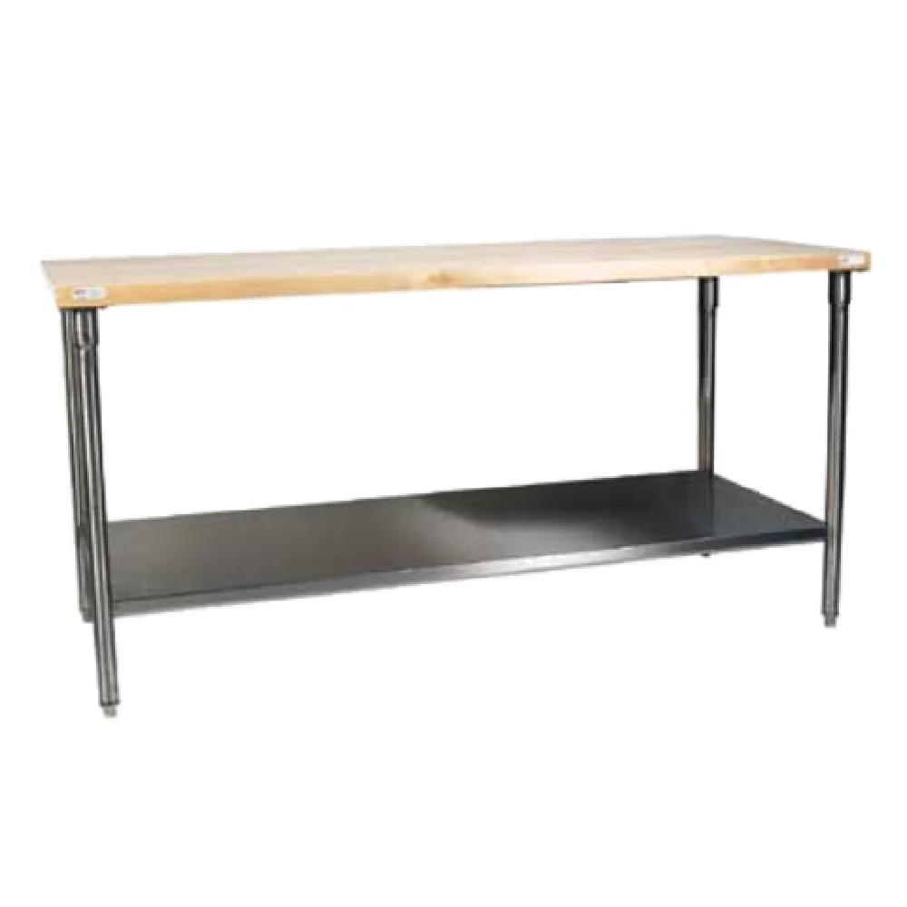Winholt WTSS3660 60 Inch Work Table Open Bar Style Laminated Maple Wood