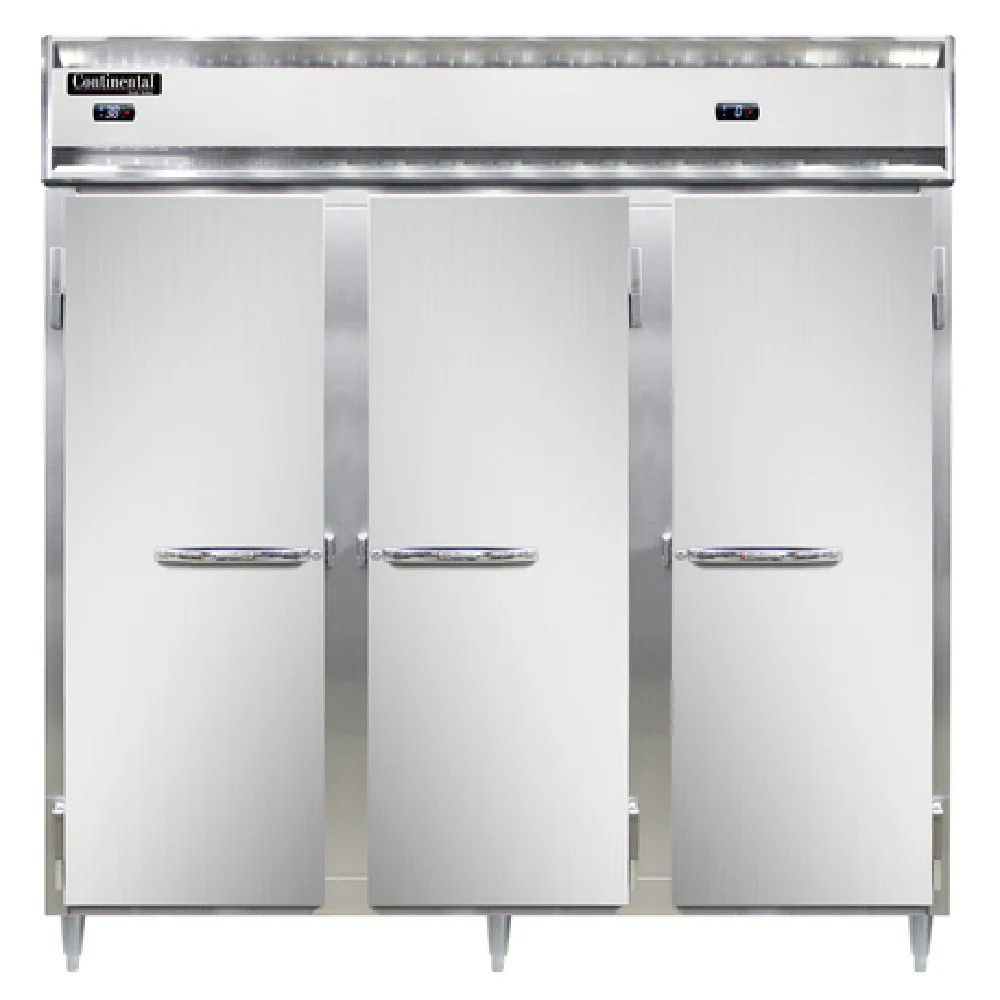 D3RRFNSS 78 Inch Stainless Steel Refrigerator Freezer Reach-In Three-Section with Designer Line