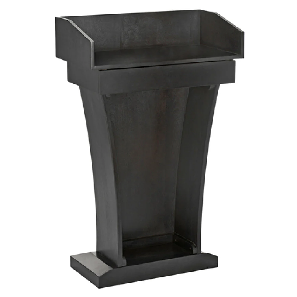 Alpine Industries ADI661-012-BLK 28 Inch Stand-Up Podium Lectern Floor Model With Drawer Wood Black Finish