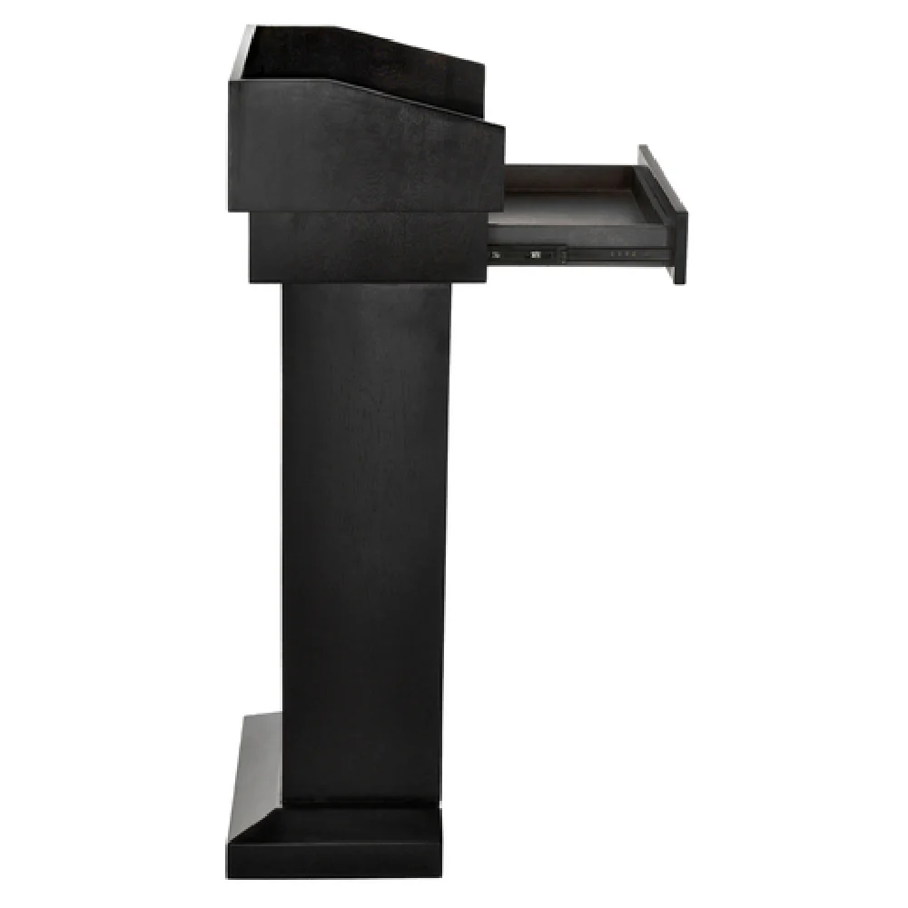 Alpine Industries ADI661-012-BLK 28 Inch Stand-Up Podium Lectern Floor Model With Drawer Wood Black Finish Alpine Industries ADI661-012-BLK 28 Inch Stand-Up Podium Lectern Floor Model With Drawer Wood Black Finish