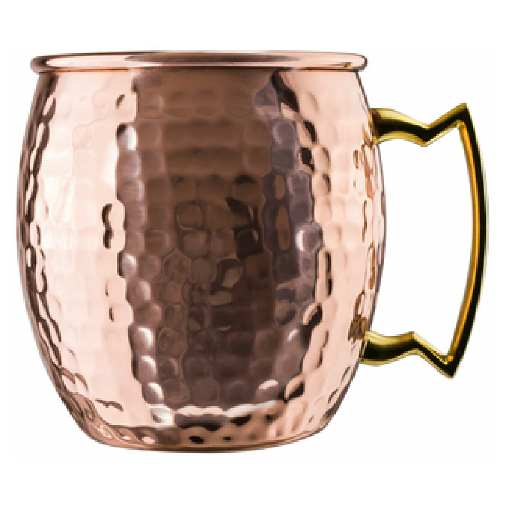 Steelite 7340MW002 16.0 Oz Mug Metal with Stainless Steel Copper Accent