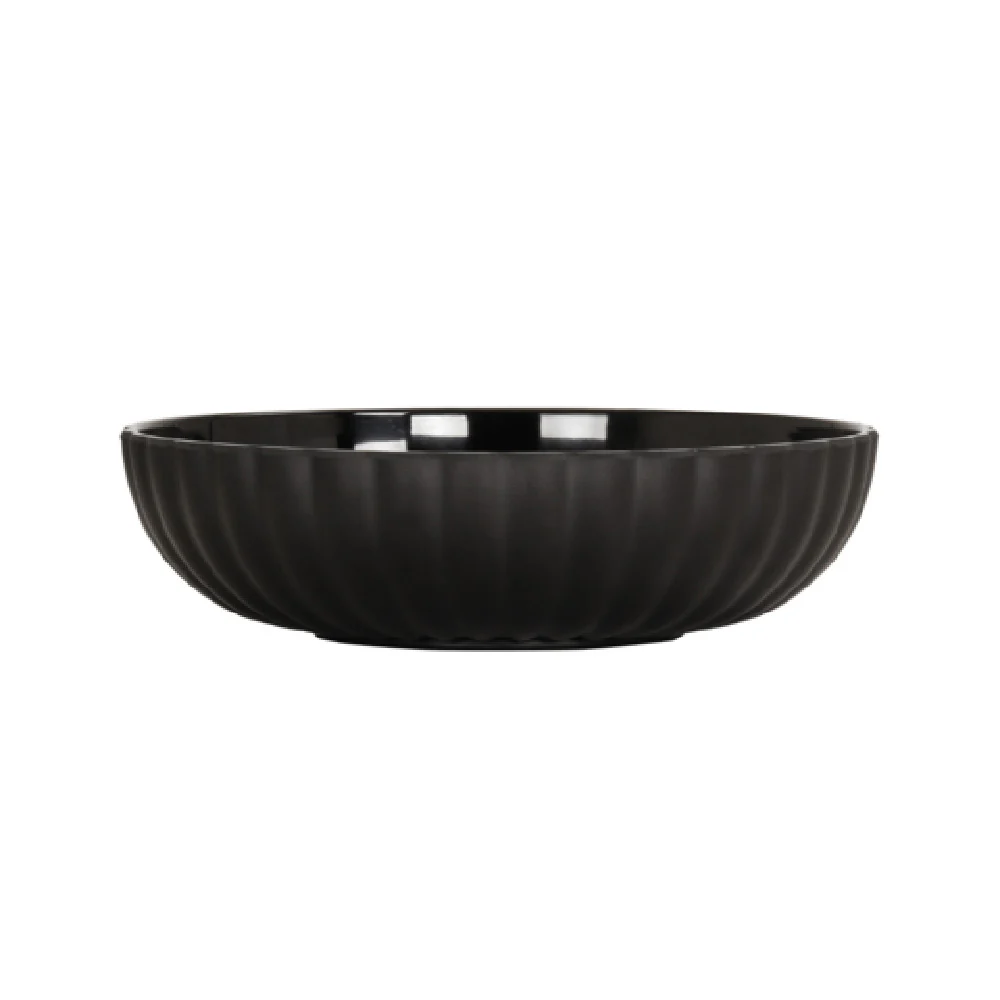 Cal Mil 22470-8-13 46 Oz Scalloped Bowl Melamine Black Matte Finish