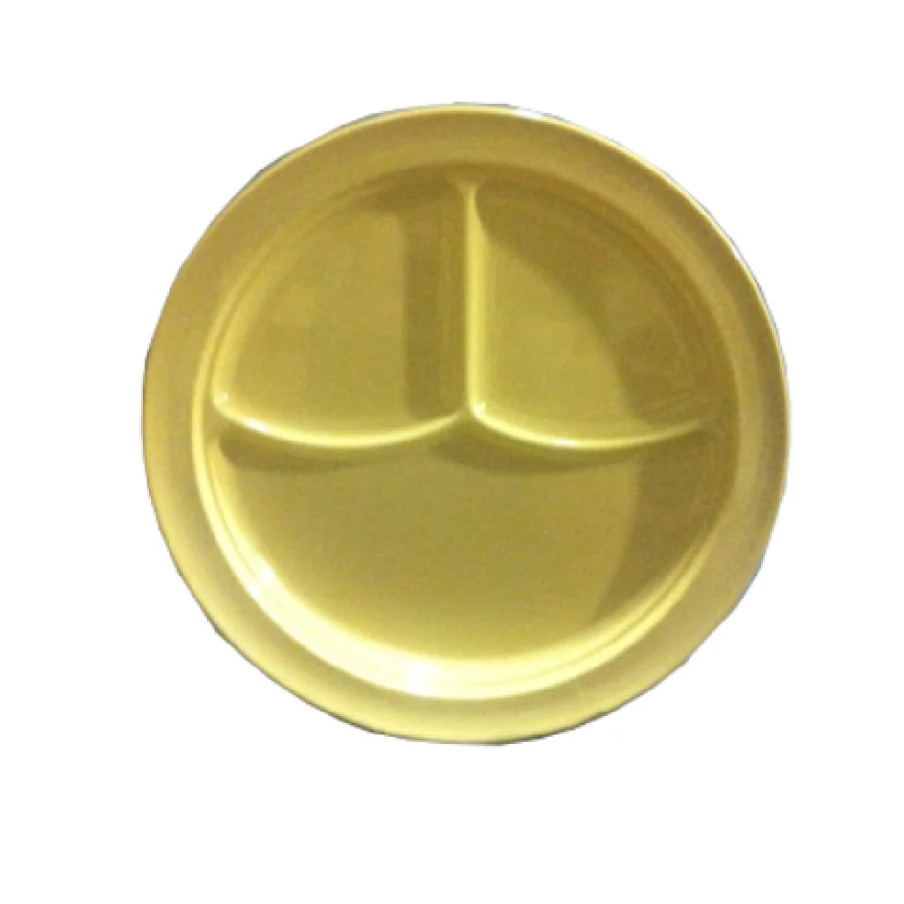 Yanco NS-703Y 10-Inch Diameter Yellow Melamine Compartment Plate 3 - Dishwasher Safe Yanco NS-703Y 10-Inch Diameter Yellow Melamine Compartment Plate 3 - Dishwasher Safe