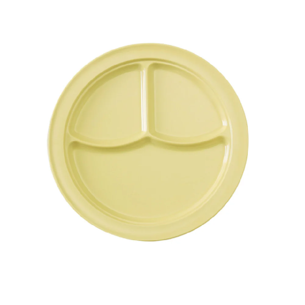 Yanco NS-703Y 10-Inch Diameter Yellow Melamine Compartment Plate 3 - Dishwasher Safe Yanco NS-703Y 10-Inch Diameter Yellow Melamine Compartment Plate 3 - Dishwasher Safe