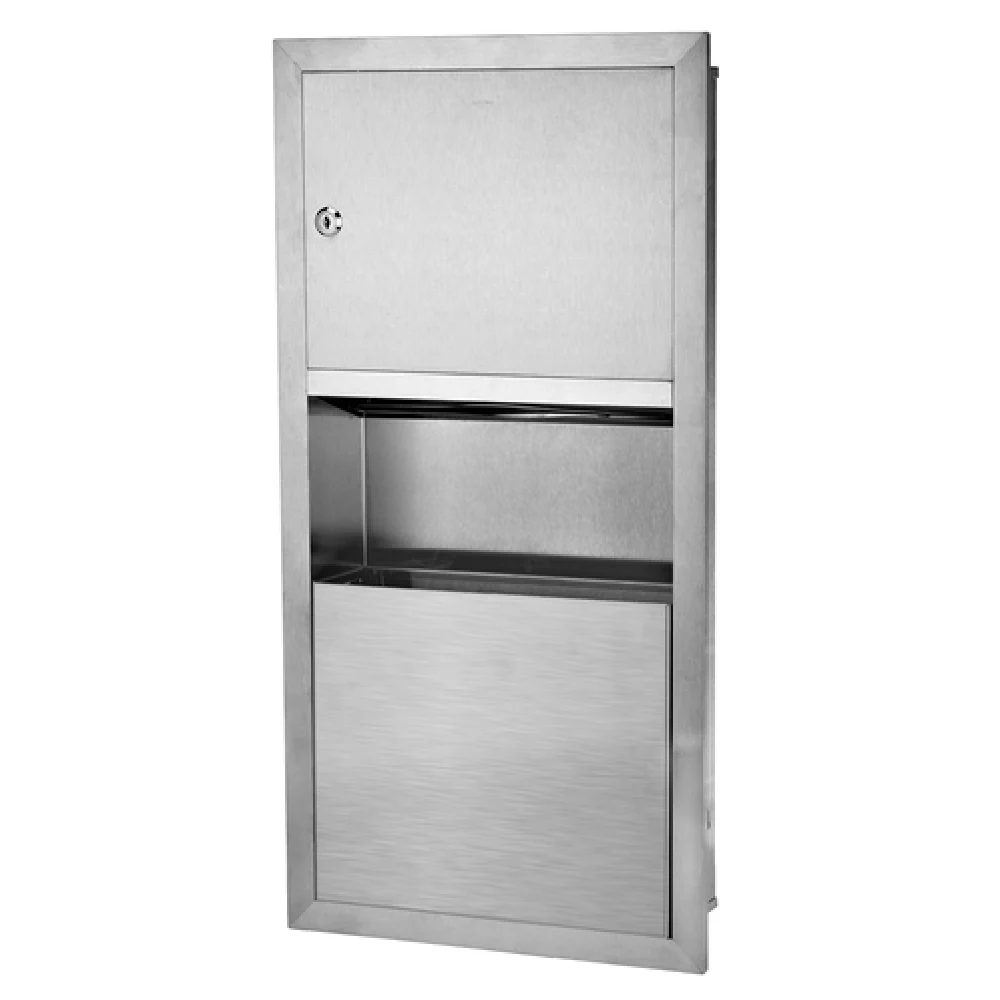 Alpine Industries ALP495 14 Inch Recessed Paper Towel Dispenser and Waste Receptacle