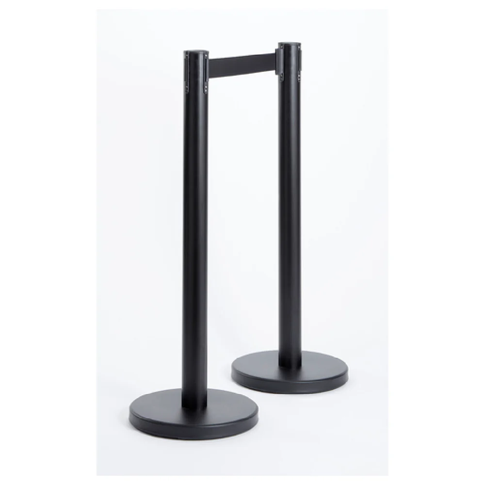 American Metalcraft RBSBL 12-1/2 Inch Diameter Portable Barrier System Set Steel Black Finish