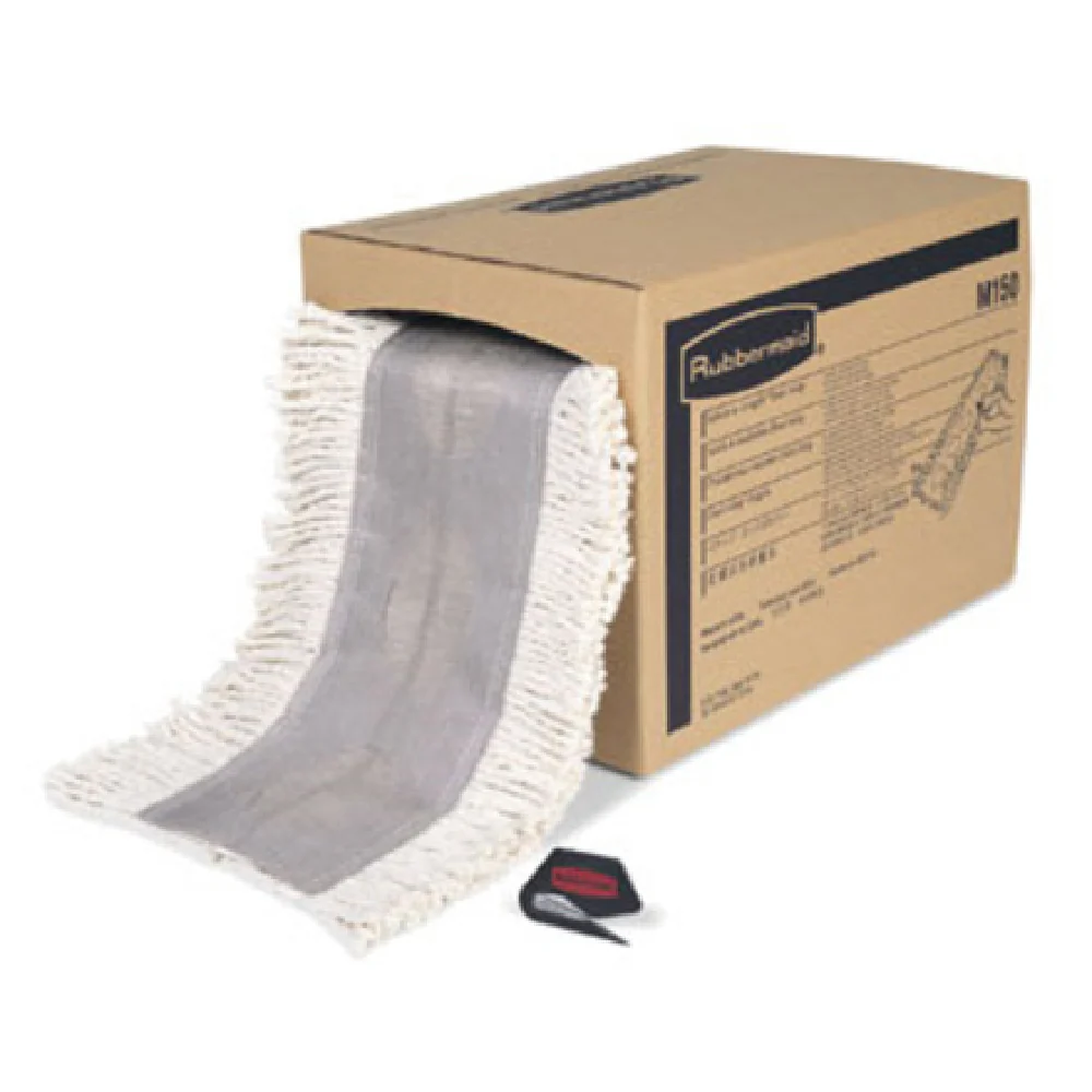 Rubbermaid FGM15000WH00 40 Inch Cut-to-Length Dust Mop 4-Ply Cotton Yarn White