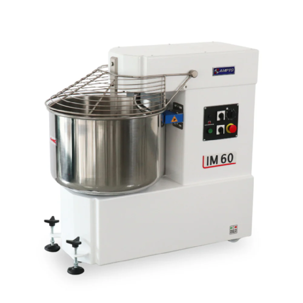 AMPTO IM60DUS 40 Inch Spiral Dough Mixer 85 Lb Flour Capacity with Lift Cage