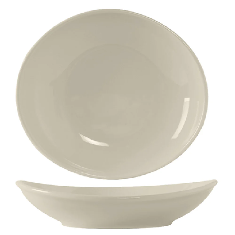 Tuxton BEB-105J 7 Inch Bowl 10-1/2 oz Oval Ceramic Lead-Free Dishwasher Safe