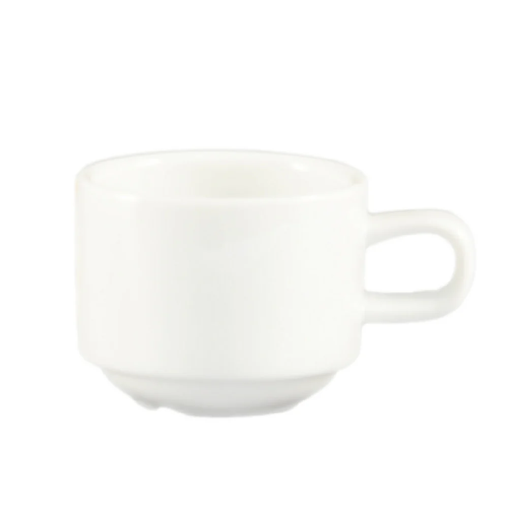 CAC China CLB-35 3-1/2 Oz. Porcelain Demitasse Cup Super White