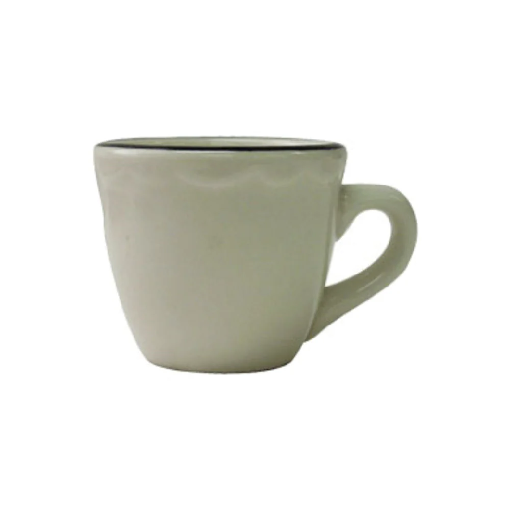 International Tableware SY-1 7-1/2 Oz Round Cup Scalloped Edge Ceramic
