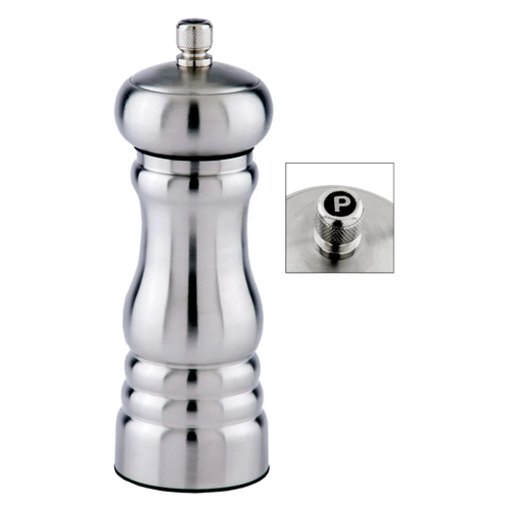 Chef Specialties 6451 Stainless Steel Pepper Mill with Adjustable Grinder