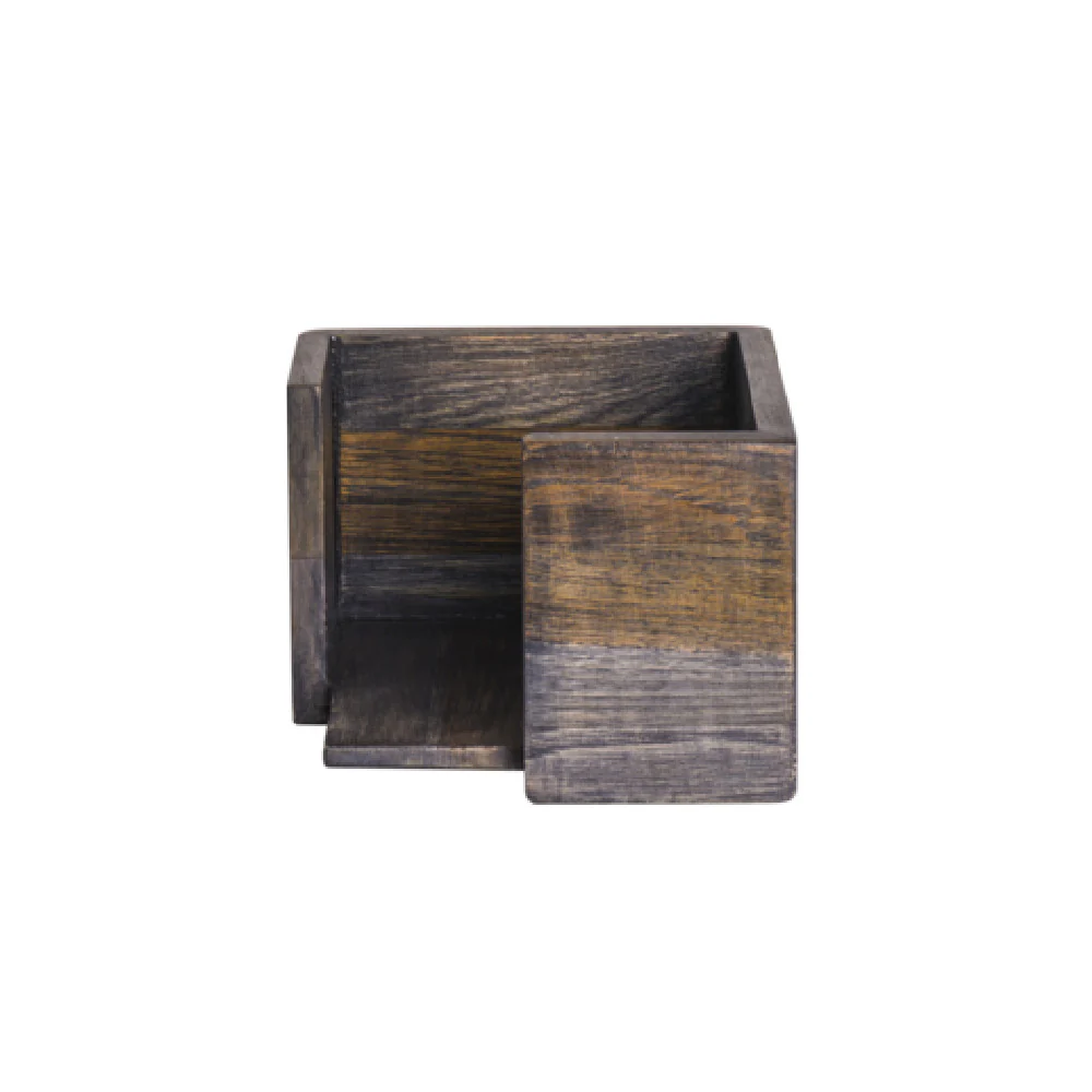 Steelite DWFBWDNH475AG 5.75 Inch Wood Napkin Holder Ash Grey with DW Haber