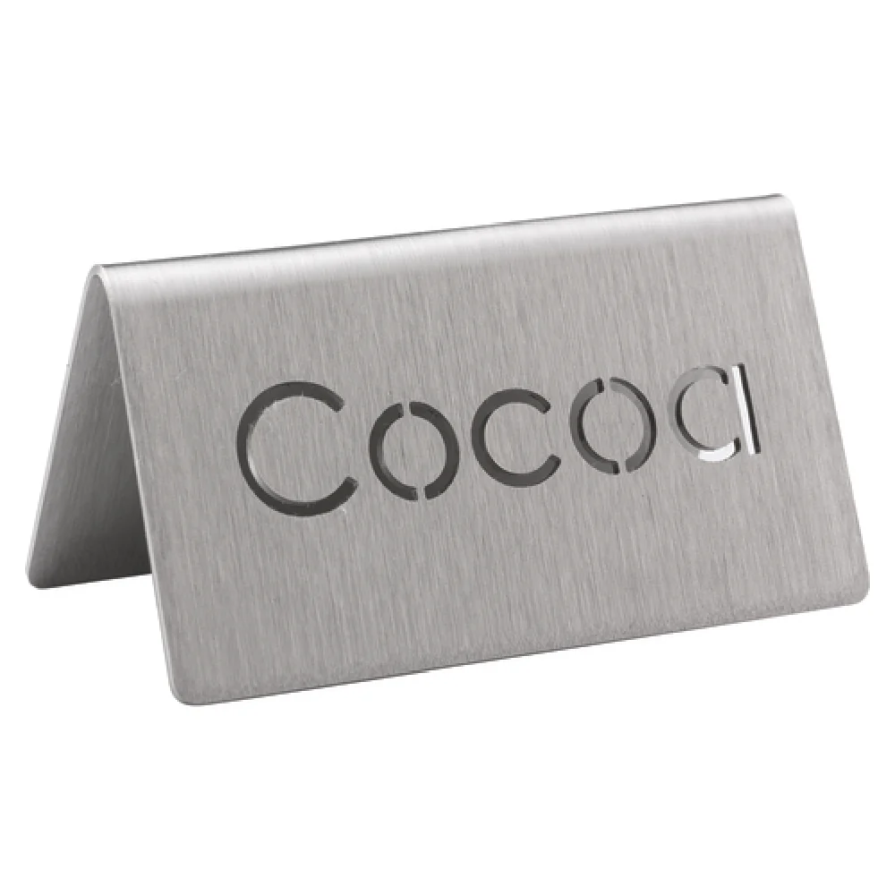 Service Ideas 1C-BF-COCOA-MOD 3 Inch Beverage ID Tent Cocoa Laser-cut Stainless Steel Service Ideas 1C-BF-COCOA-MOD 3 Inch Beverage ID Tent Cocoa Laser-cut Stainless Steel