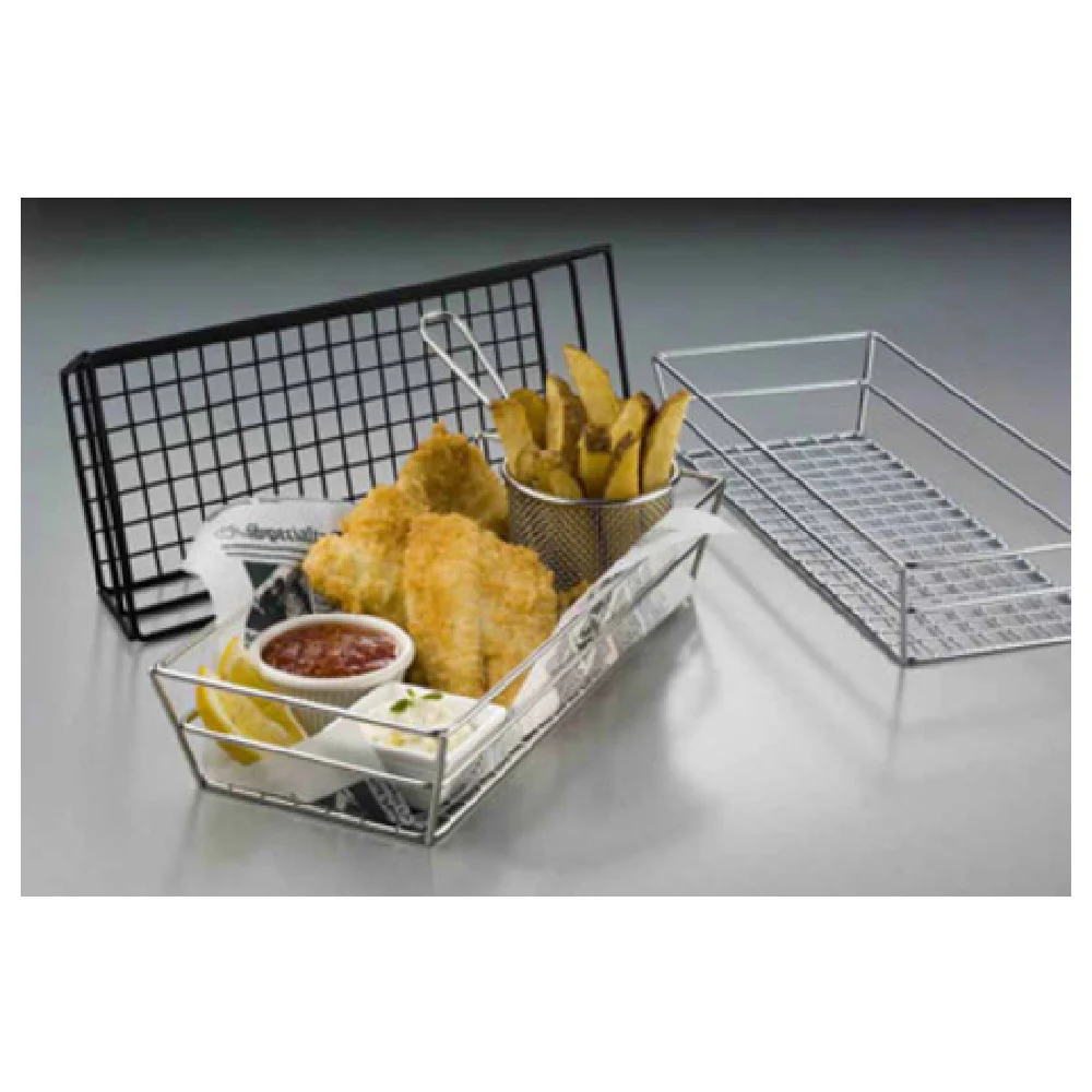 American Metalcraft GCRC1362 13 Inch Tabletop Basket Rectangular Chrome Wire with Grid Bottom American Metalcraft GCRC1362 13 Inch Tabletop Basket Rectangular Chrome Wire with Grid Bottom