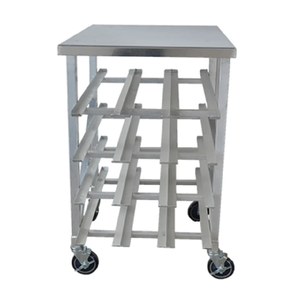 Omcan 27770 26 Inch Can Rack 4 Layers Mobile Stainless Steel with Table Top Omcan 27770 26 Inch Can Rack 4 Layers Mobile Stainless Steel with Table Top