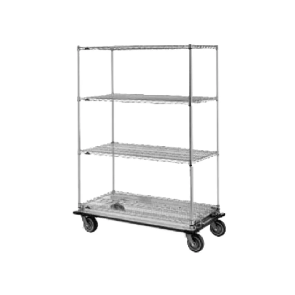 Metro N536MC 36 Inch Chrome Shelves Wire Dolly Truck with Aluminum Dolly