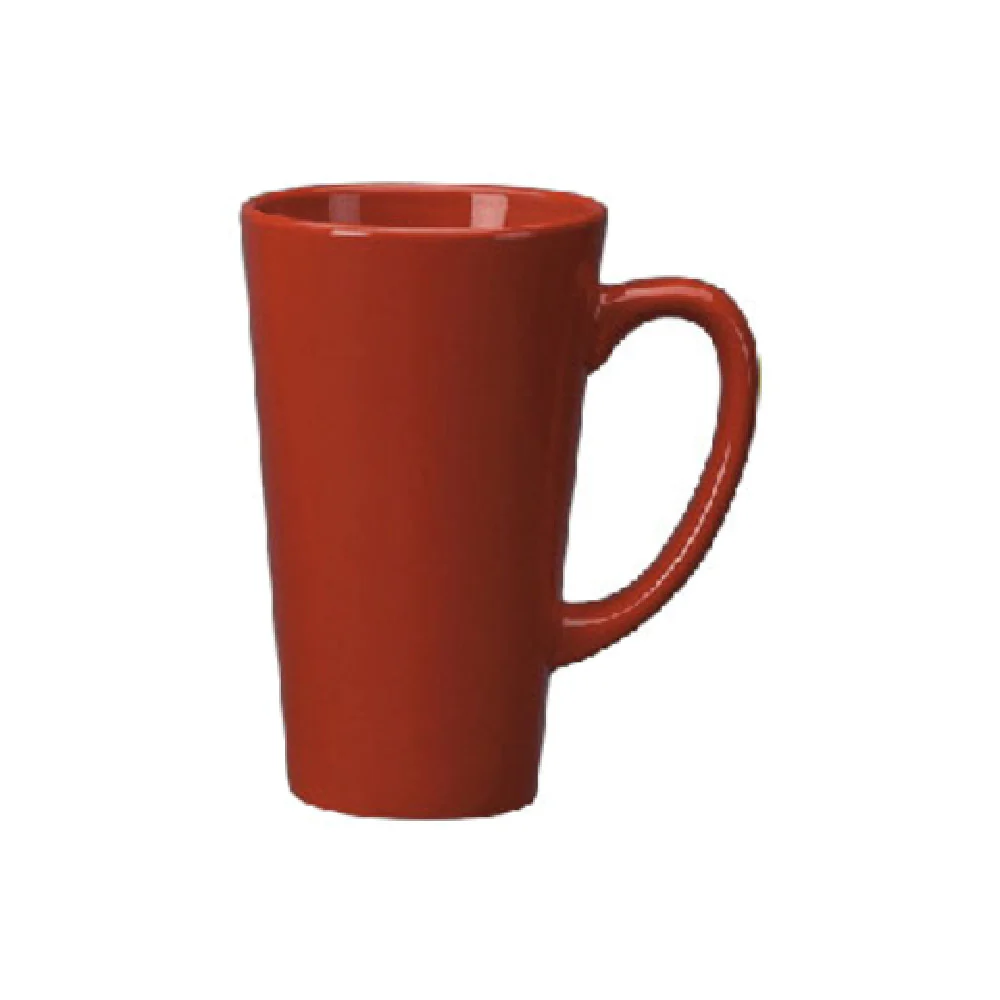 International Tableware 867-2194 16 Oz. Funnel Cup with Handle Ceramic Crimson Red