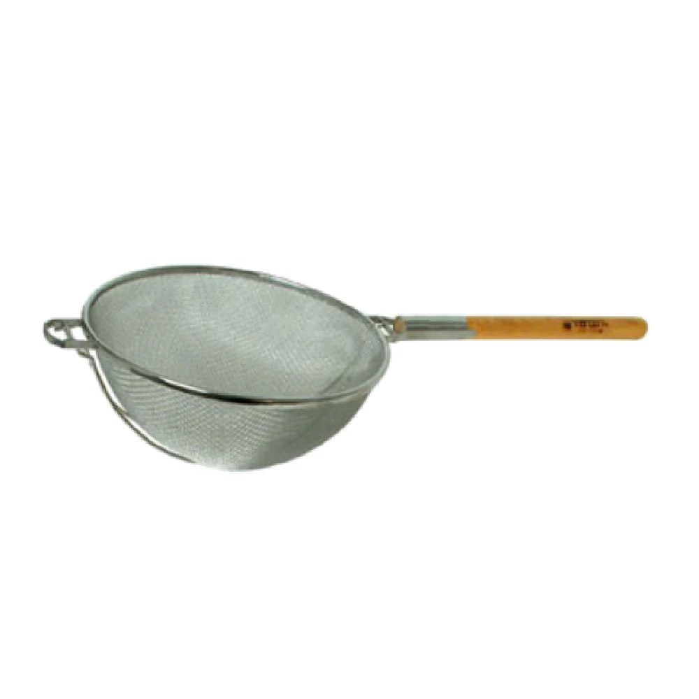 Town 42414S/DZ 14 Inch Diameter Double Mesh Strainer with Lacquered Wood Handle