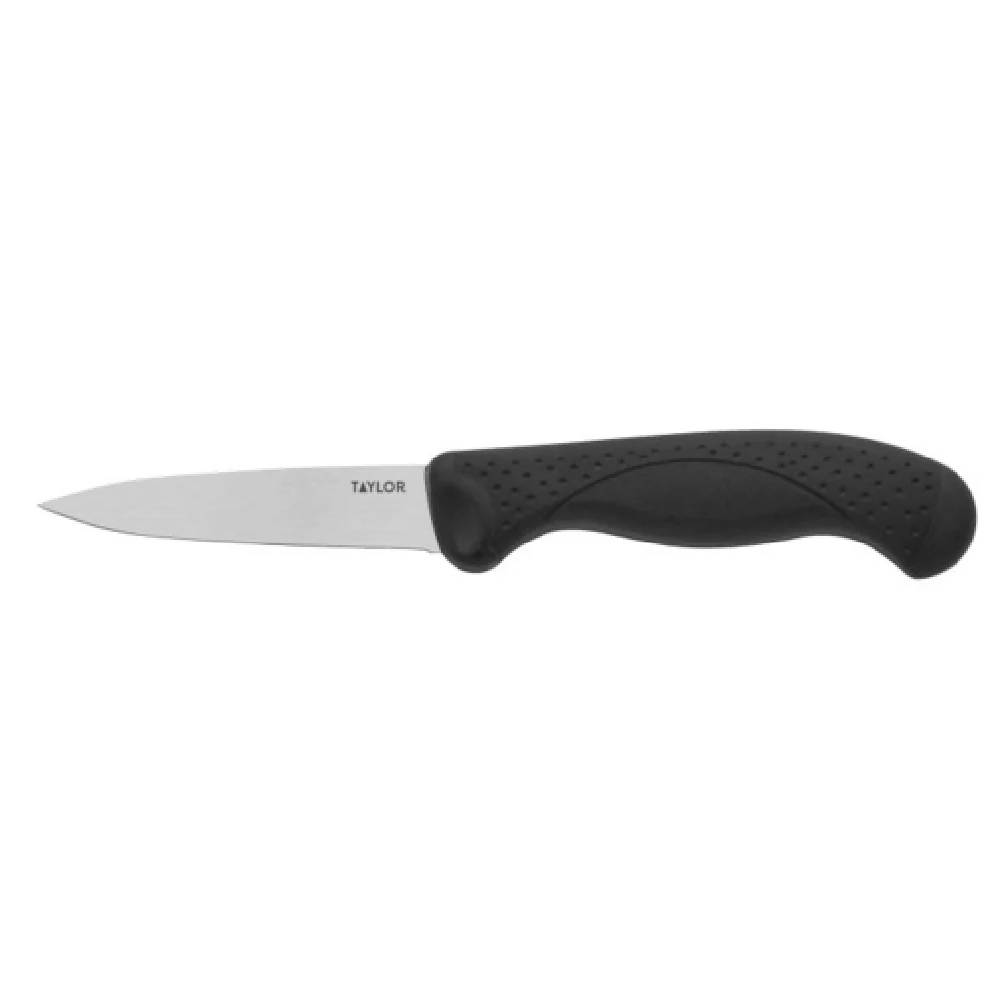 Taylor 5248384 3-1/2 Inch Blade 8-1/4 Inch Paring Knife High Carbon Steel Plastic Black Handle