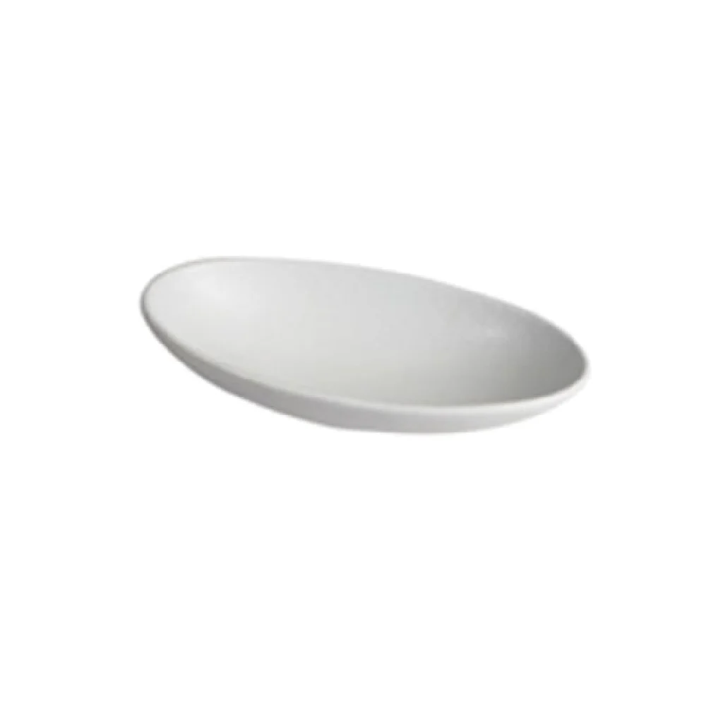 GET Enterprises BO203MW 13-1/4 Inch Oval Platter 23-2/3 Oz. Marble White Aluminum