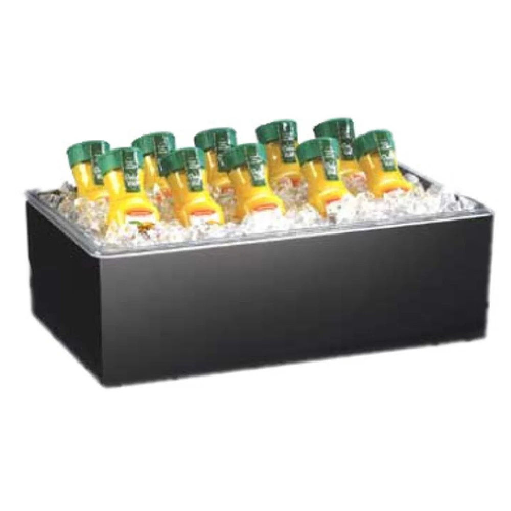 Cal Mil 475-12-13 12 Inch Removable Ice Housing with Polycarbonate Pan Black Melamine Cal Mil 475-12-13 12 Inch Removable Ice Housing with Polycarbonate Pan Black Melamine
