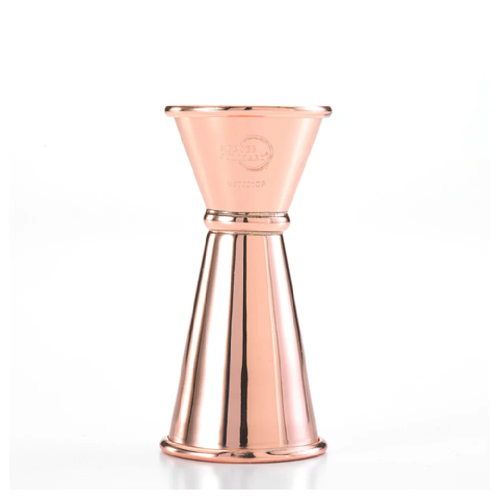 Mercer Culinary M37001CP 20 to 40 ml Japanese Style Jigger with Internal Marking Lines Stainless Steel Copper Plated Finish