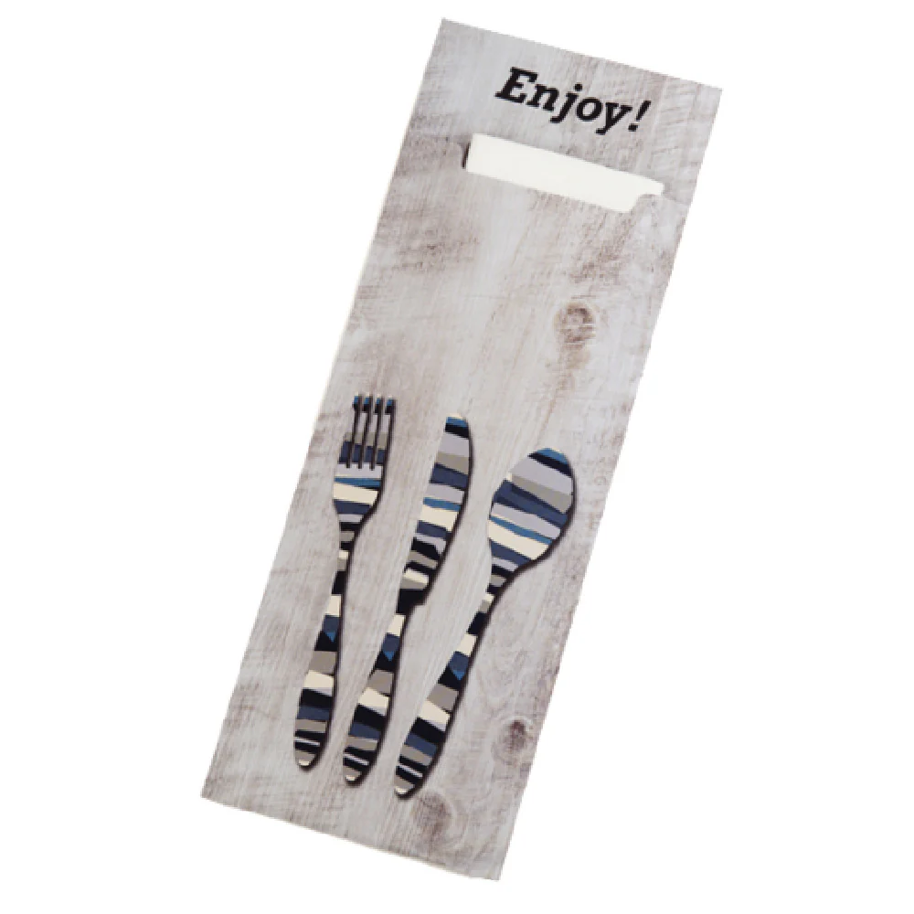 Dinex DXCTCADL1041 16 Inch Cutlery Sleeve with Pre-loaded Napkin Pack of 325