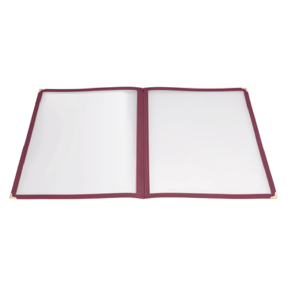Winco PMCD-14U 9-9/16 Inch Double Fold Menu Cover Burgundy Plastic