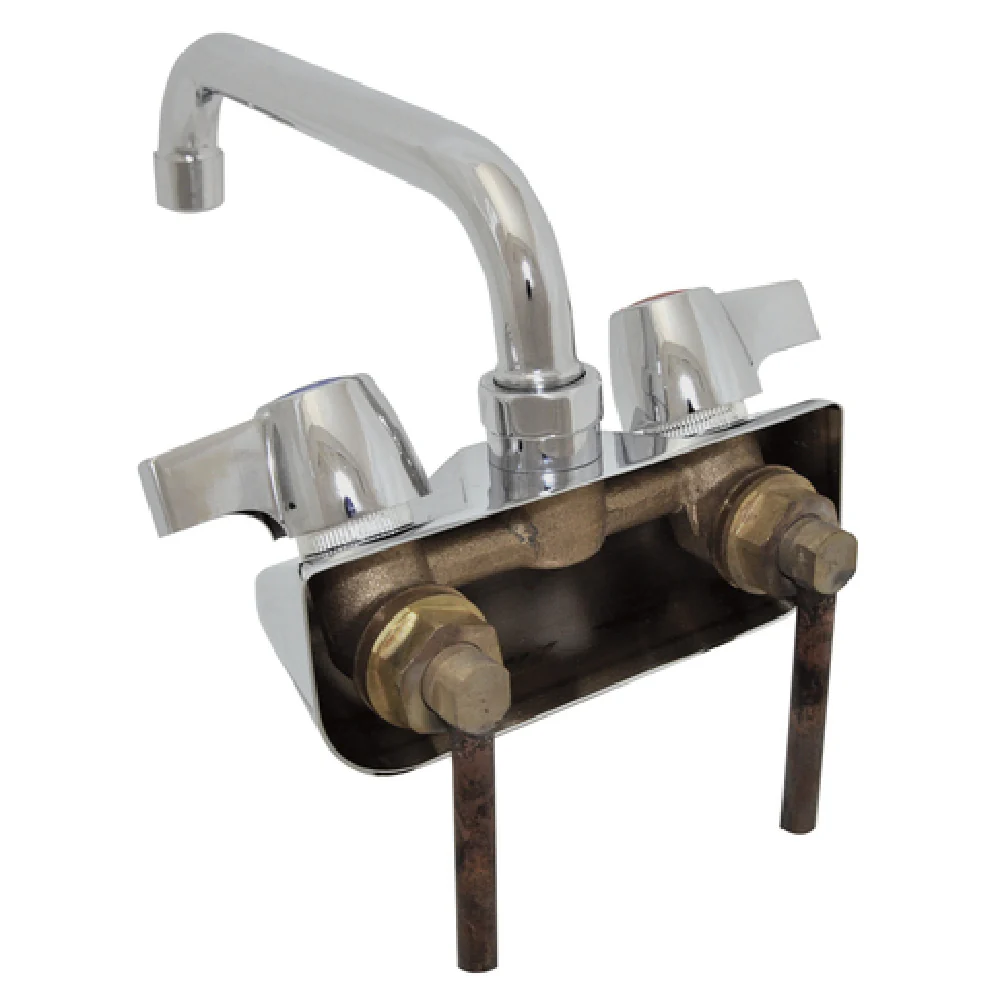 BK Resources BKF-W2-6-G 4 Inch Centers Splash Mount Faucet 6 Inch Spout Lead Free Polished Nickel Chrome Finish BK Resources BKF-W2-6-G 4 Inch Centers Splash Mount Faucet 6 Inch Spout Lead Free Polished Nickel Chrome Finish