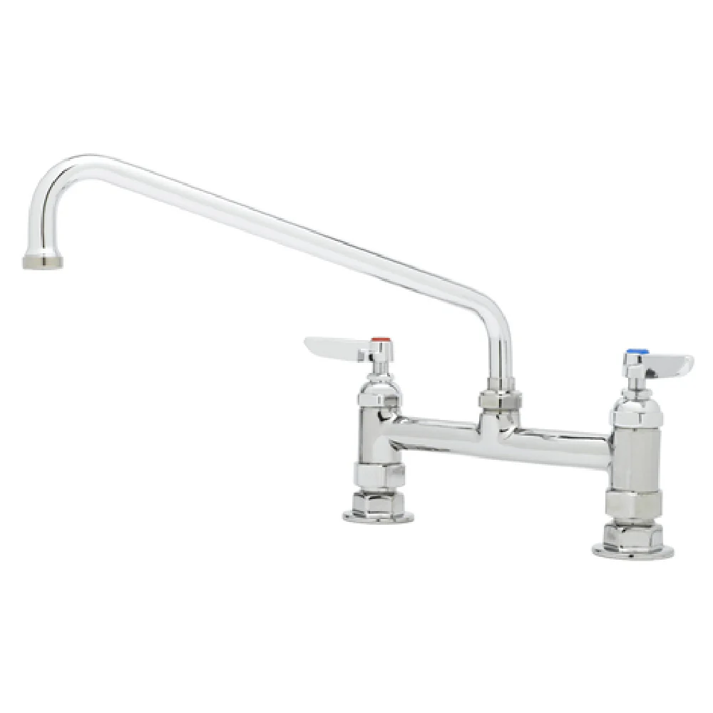 T&S Brass B-0221-CR 12 Inch Deck Mixing Faucet Cerama Cartridges Low Lead