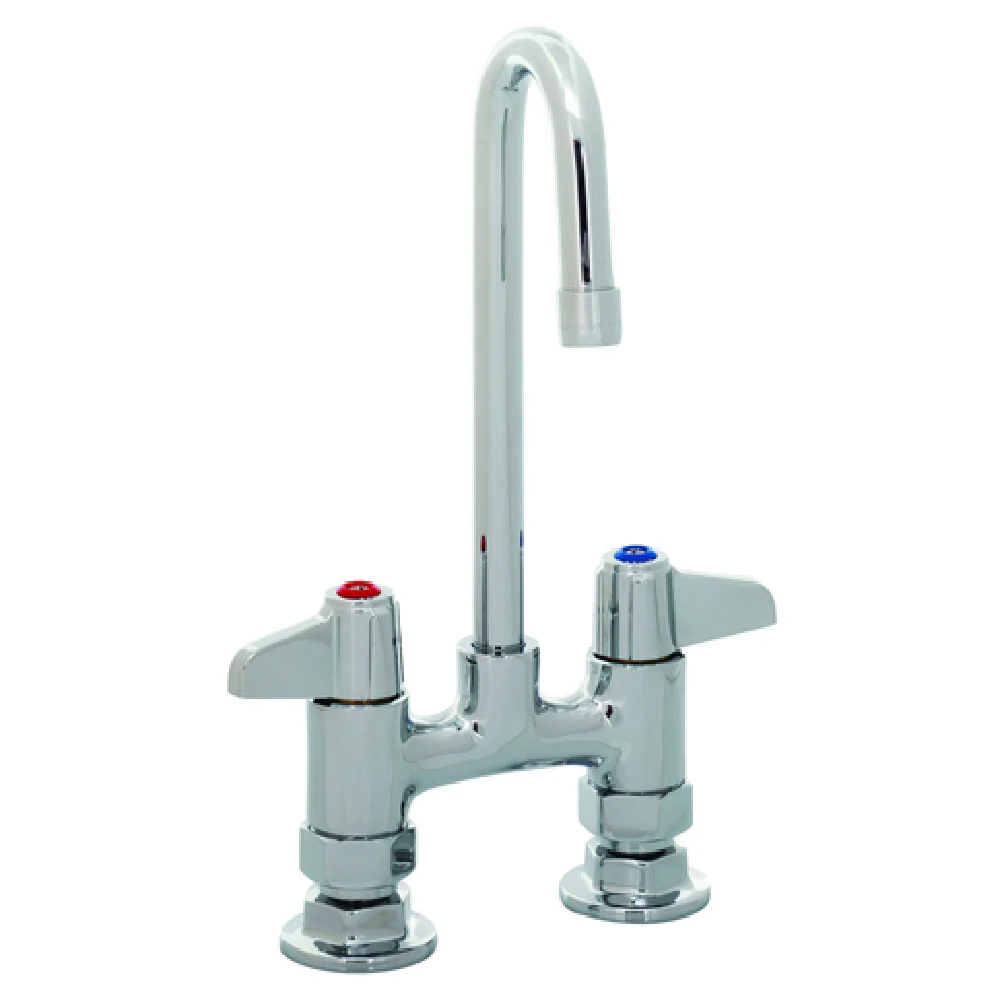 T&S Brass 5F-4DLS03 Faucet 4 Inch Adjustable Centers with Gooseneck Spout T&S Brass 5F-4DLS03 Faucet 4 Inch Adjustable Centers with Gooseneck Spout