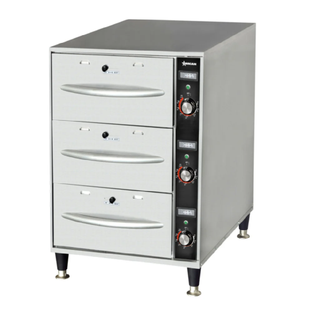 Omcan 47547 20 Inch Narrow Warming Drawer Freestanding Three Drawer Stainless Steel Omcan 47547 20 Inch Narrow Warming Drawer Freestanding Three Drawer Stainless Steel