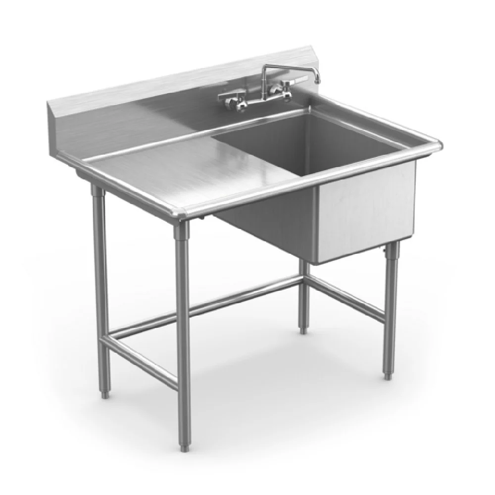 Winholt WS1T1620LD18-14DP-14GA 36 Inch Sink with Left-hand Drainboard Stainless Steel Winholt WS1T1620LD18-14DP-14GA 36 Inch Sink with Left-hand Drainboard Stainless Steel