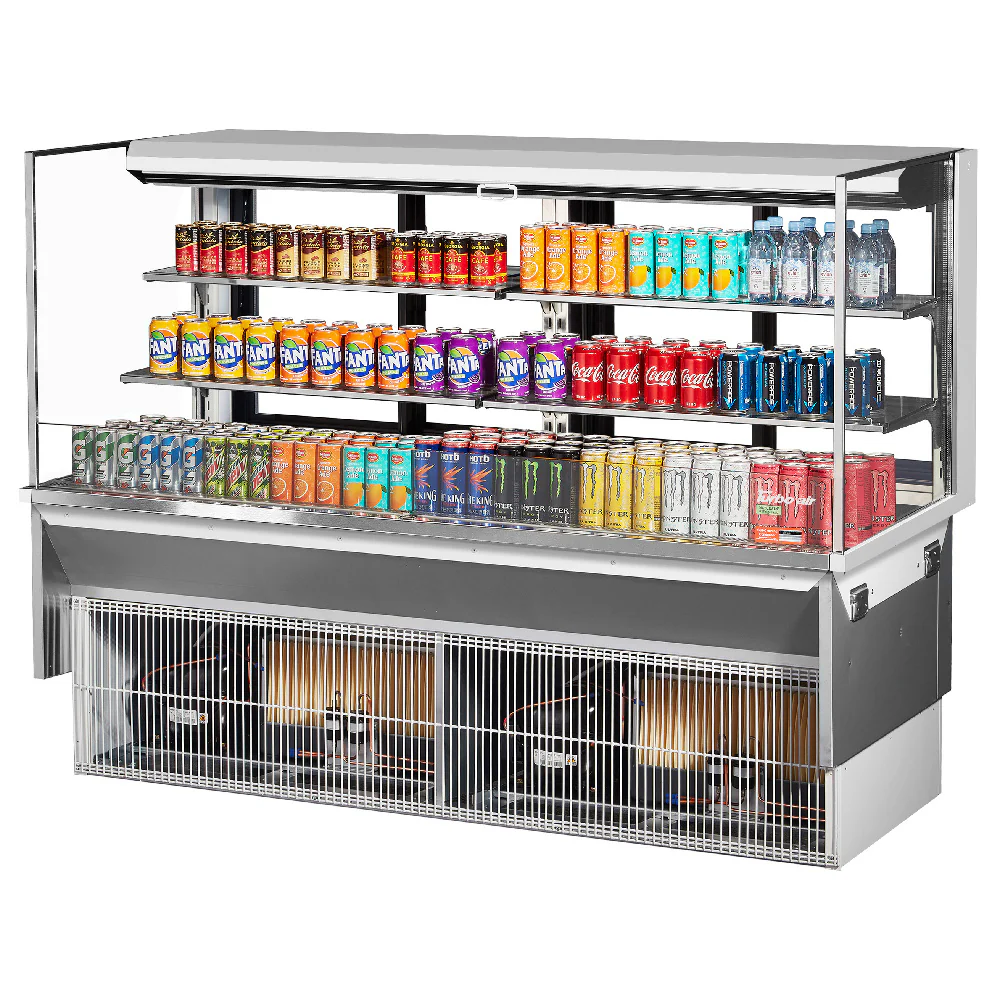 Turbo Air TOM-72L-UFD-B-3SI-N 72 Inch Drop-In Refrigerated Display Case with Shelves