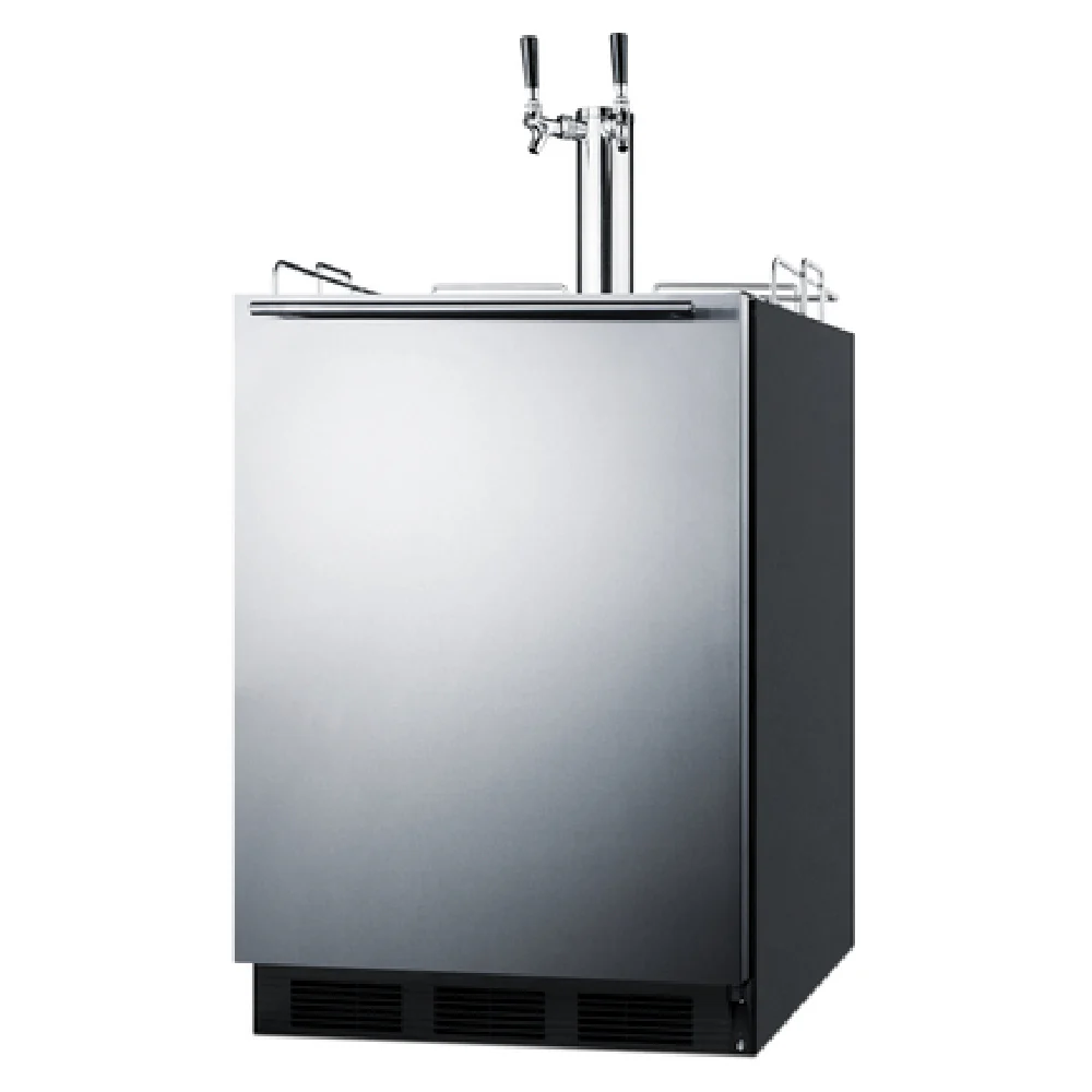 Summit SBC58BLBIADAWKDTWIN 24 Inch Draft Wine Dispenser ADA Compliant Black Stainless Steel