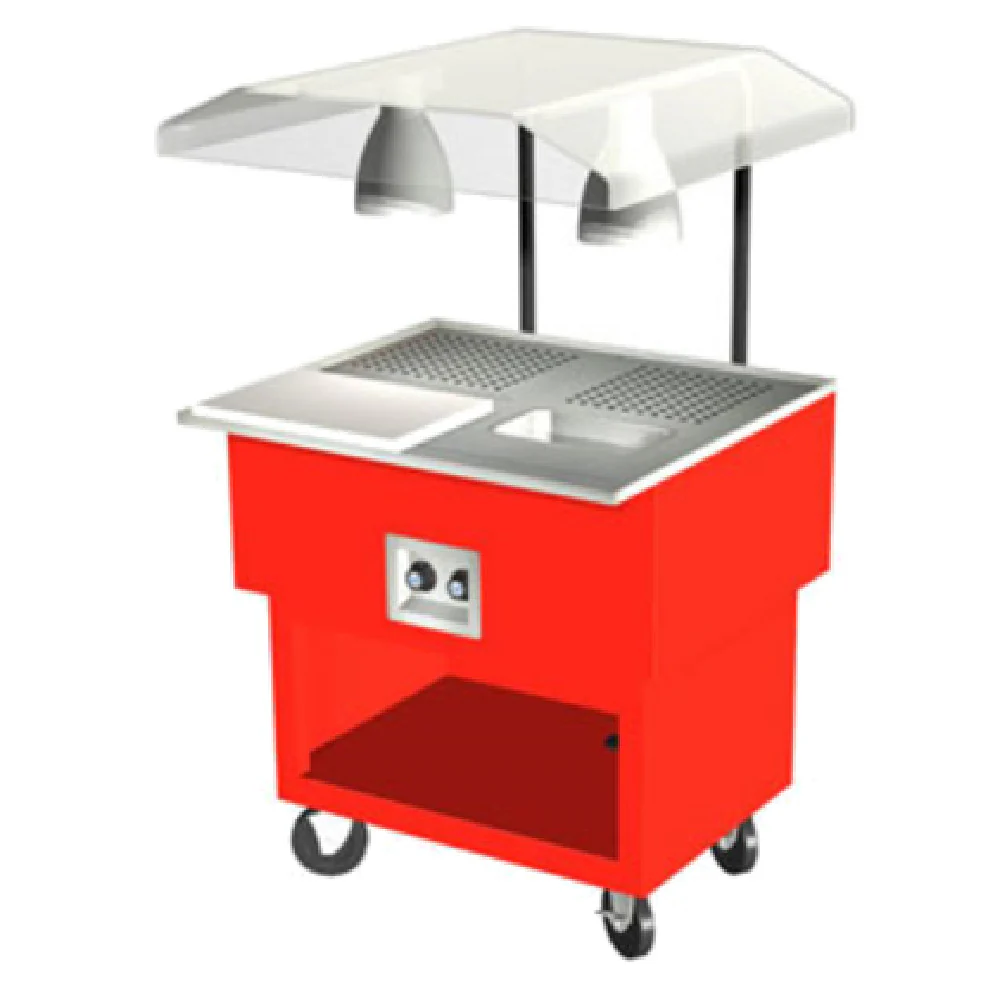 Duke OPAH-2-BC_217113 30-3/8 Inch Portable Beef Cart with Au Jus Pan Duke OPAH-2-BC_217113 30-3/8 Inch Portable Beef Cart with Au Jus Pan