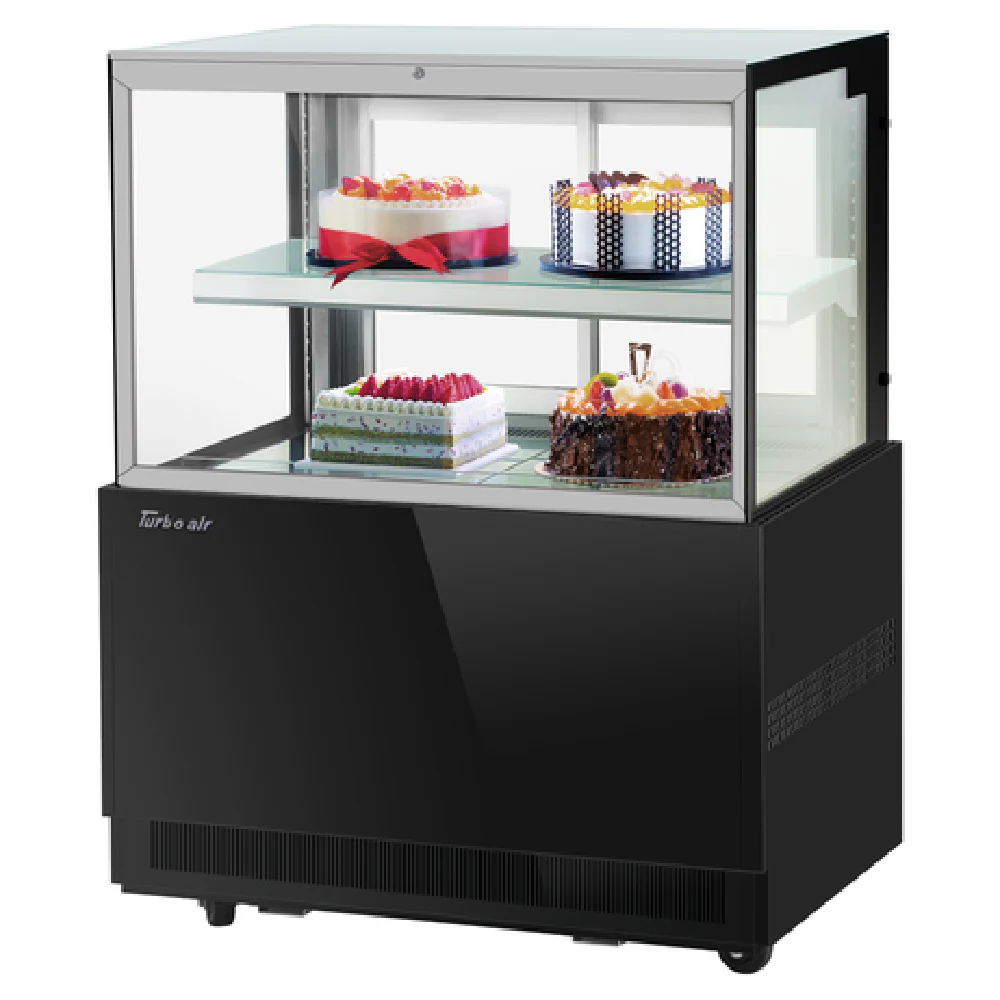 Turbo Air TBP36-46FN_WH 35 Inch Refrigerated Bakery Display Case 9 cu ft Stainless Steel Interior with Sliding Doors