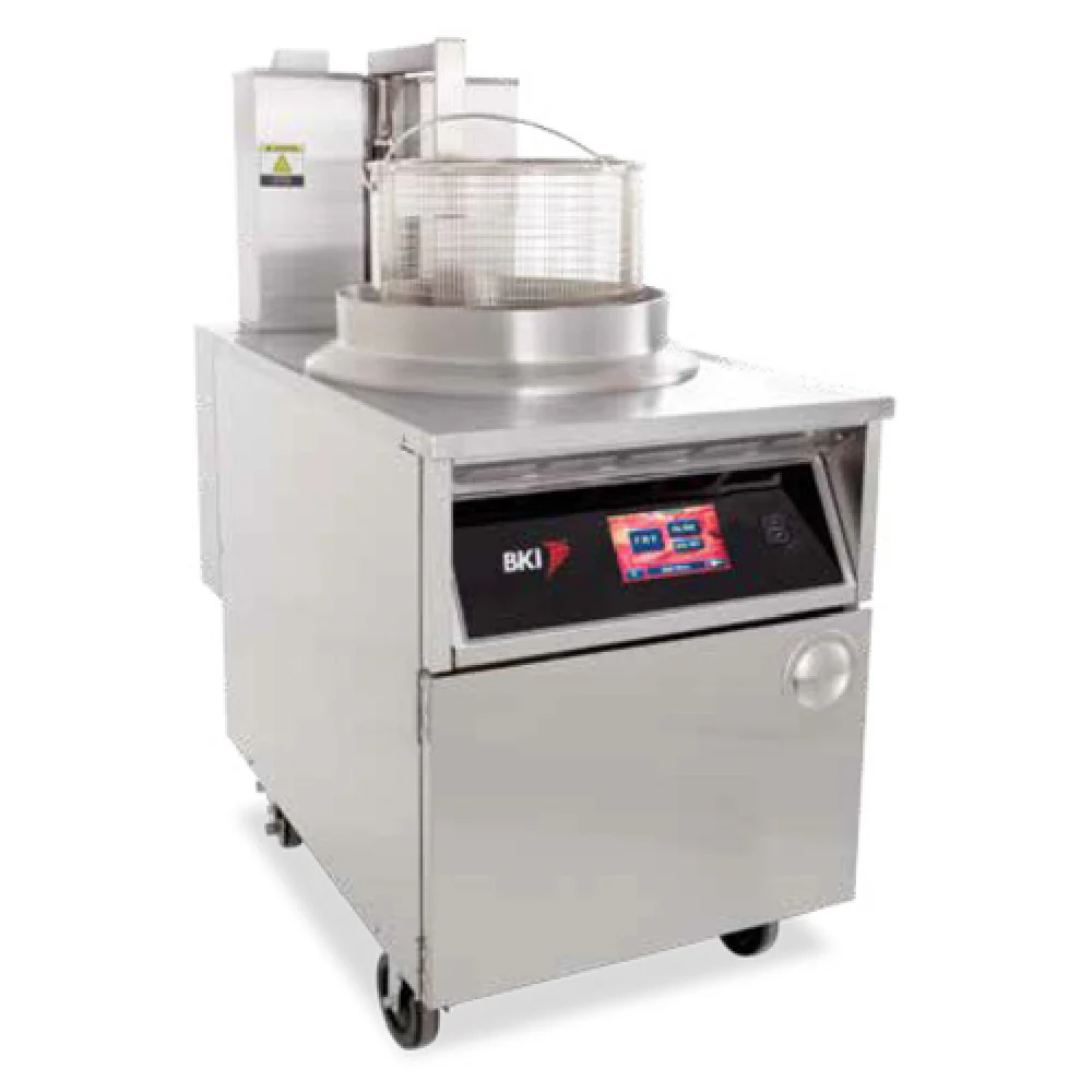 BKI BLG-TC_NAT 24 Inch Extra Large Volume Gas Deep Fryer with Automatic Lift 70000 BTU