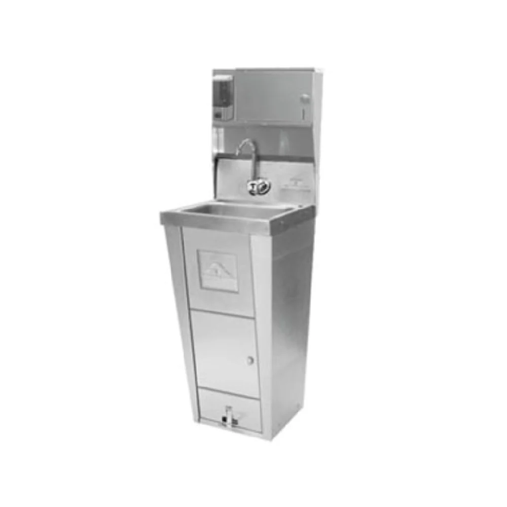 Advance Tabco 7-PS-99 14 Inch Hand Sink Stainless Steel Pedestal Mounted with Faucet and Dispensers