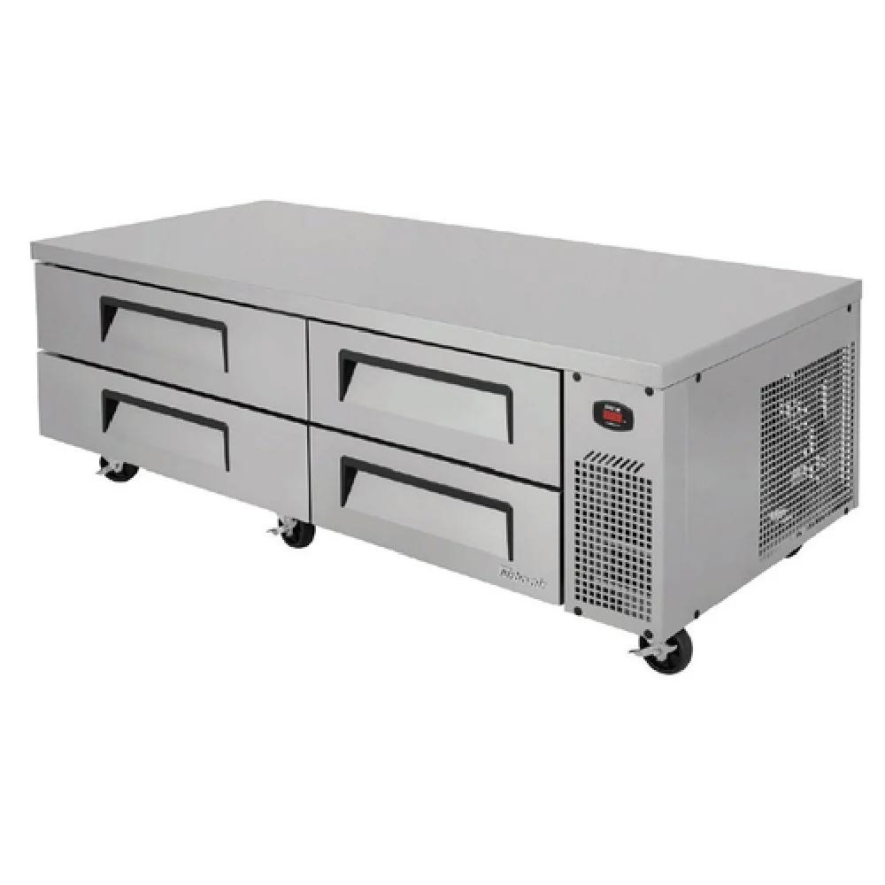 Turbo Air TCBE-72SDR-N 72 Inch Refrigerated Base Equipment Stand with 4 Drawers and Self-Cleaning Condenser