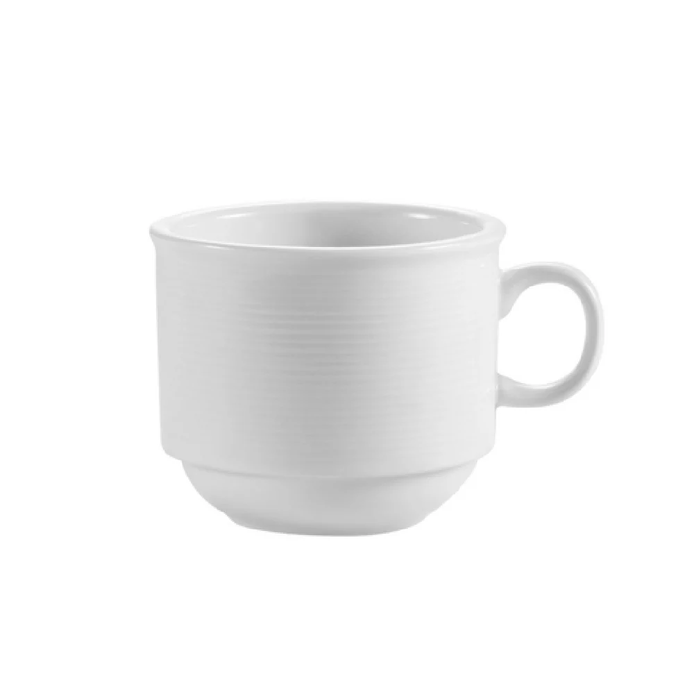 CAC China HMY-35 3-1/2 Oz Round Stackable Demitasse Cup Porcelain White