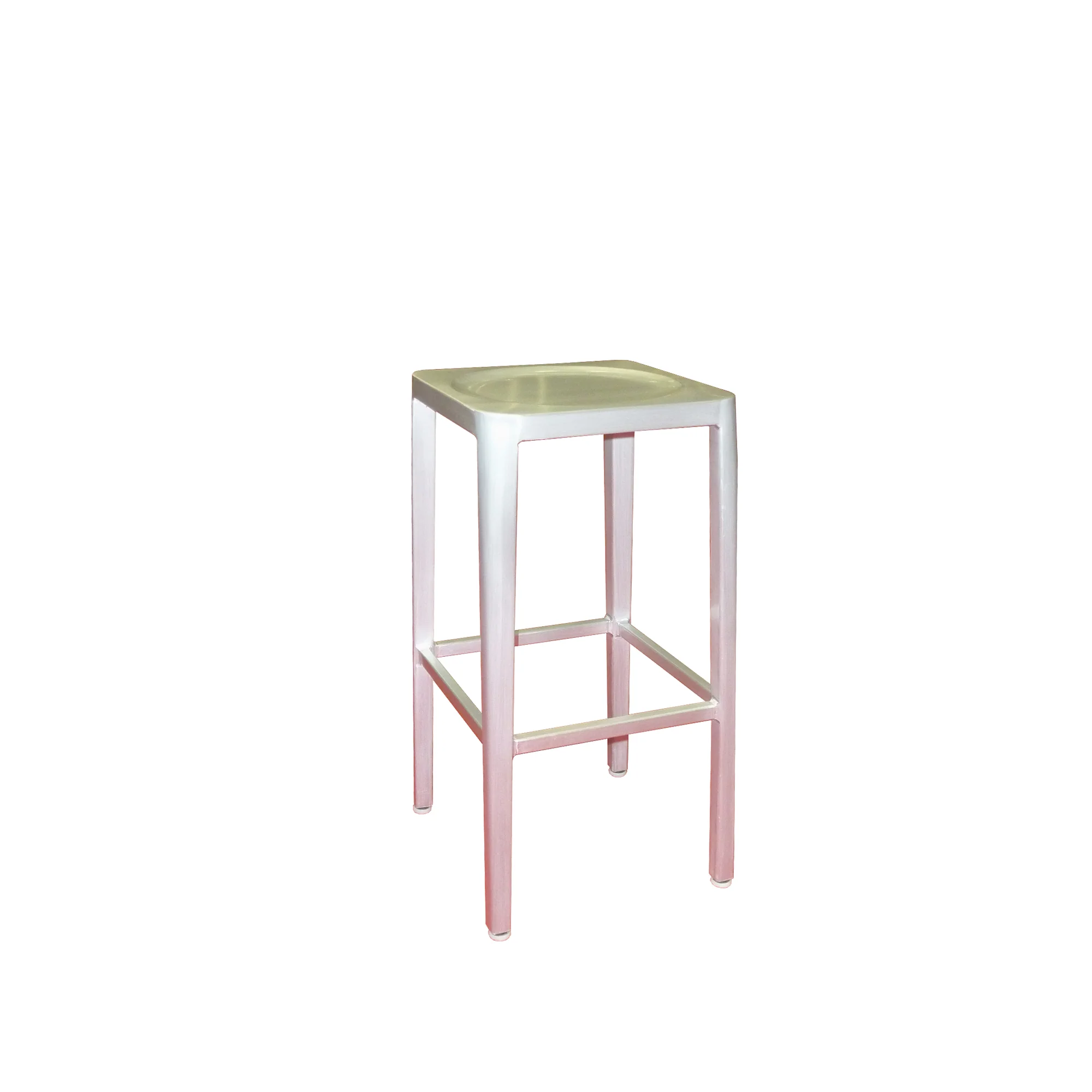 emuamericas llc AB1206-06 15 Inch Backless Bar Stool Aluminum Seat with Foot Rest