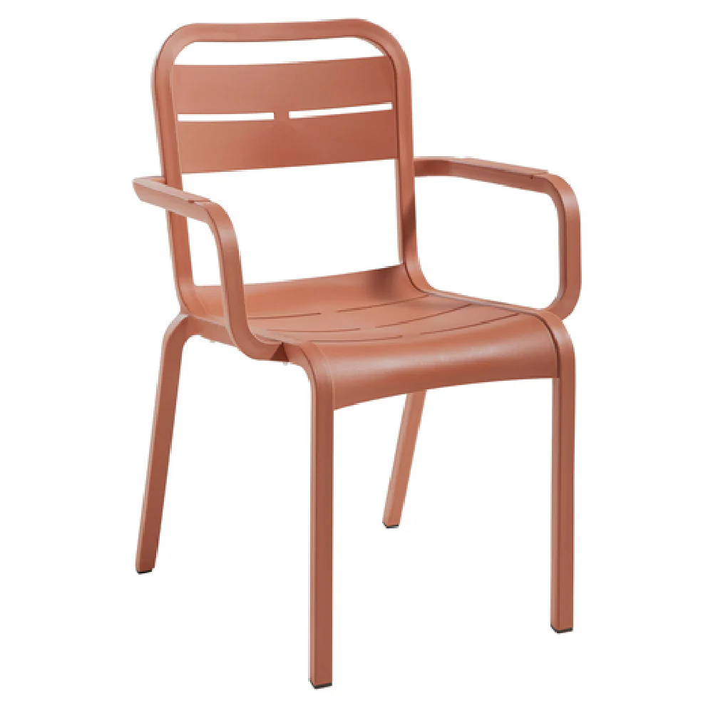 Grosfillex UT115814 Armchair Contoured Resin UV Resistant Terra Cotta