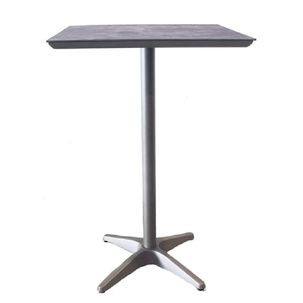 Grosfillex U3402289 28 Inch Square Outdoor Table with High Pressure Laminate Top and Aluminum Base