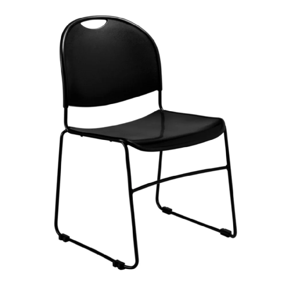 National Public Seating 850-CL 20 Inch Chair Stacking Black Polypropylene